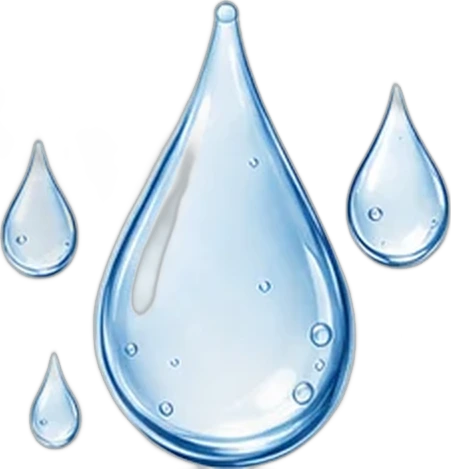 Sodium hyaluronate, shown as clear water droplets